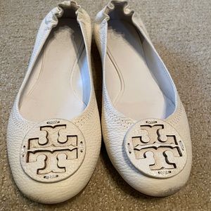 White Tory Burch Flats